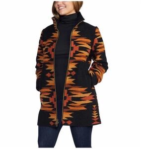 Pendleton wool blend southwestern zip up coat